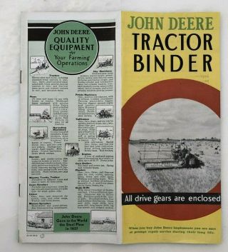 1938 JOHN DEERE Farm TRACTOR BINDER Vintage ADVERTISING Brochure 3
