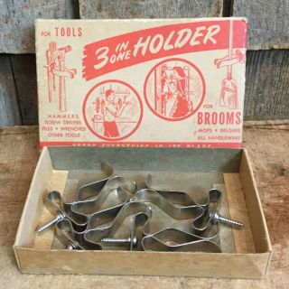 Vintage Nib Sears Roebuck & Co 3 In 1 Holder Hooks Diy Home Decor Hardware