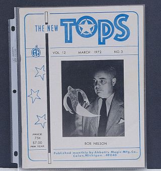 Bob Nelson The Tops Magic Vol.  12 March 1972 No.  3 By Abbott 