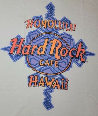 Vtg Hard Rock Cafe Honolulu Hawaii T - Shirt 90s Medium Single Stitch Usa Rare