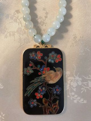 Vintage Chinese Cloisonne Necklace with Pendant 2