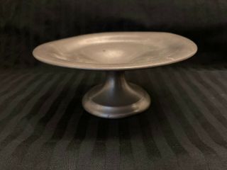 Vintage Pedestal Plate Pewter 6.  75 " Diameter 2.  5 " Height