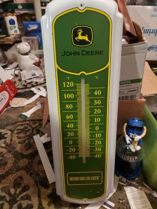 Vantage John Deer Metal Thermometer Quality Farm Equipment