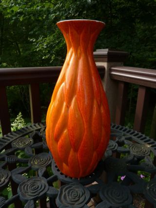 Vintage Large Royal Haeger Orange Vase 489 Usa