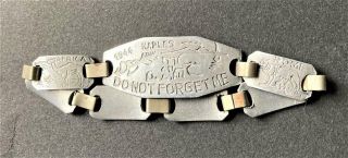 Vintage 1944 Wwii Sweetheart Bracelet Do Not Forget Me Naples Anzio Africa Rome