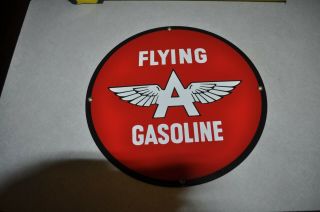 Vintage Flying A Gasoline Porcelain Sign Gas Station Sign Service Station 2