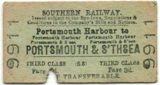Southern Railway Ticket Portsmouth Harbour To Portsmouth & S 
