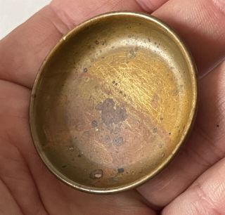 Vintage Miniature Brass Shallow Pin Trinket Dish 4.  5cm Diameter