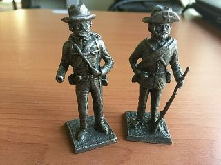 Collectible Vintage Pewter (2) Civil War Confederate Soldier Miniature Figurine
