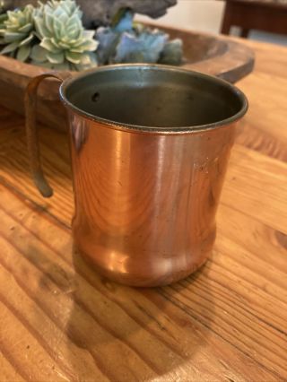 Vintage Copper Moscow Mule Mug With Brass Handle 3.  5”x3”