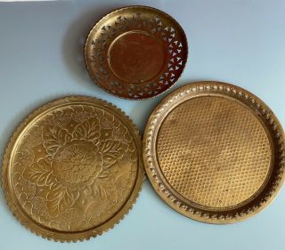 3 Decorative Brass/copper Plates