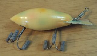 Vintage Ca 1948 Fishing Lure " Bomber Bait Co " 409 Pearl Color No Eye