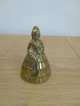Vintage Brass Crinoline Victorian Lady Bell Peerage 8cm Tall