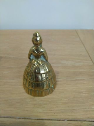 Vintage Brass Crinoline Victorian Lady Bell Peerage 8cm tall 2