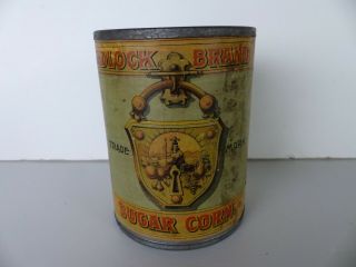 Antique Food Advertising Tin Padlock Sugar Corn Tillman Canning Co Ca.