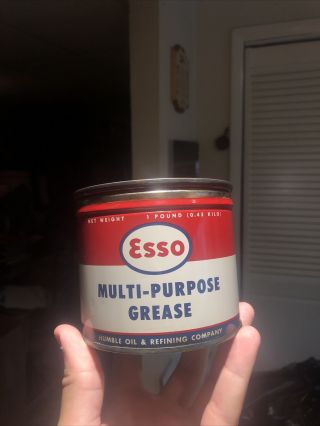 Vintage Esso Multi - Purpose Grease Can Tin Humble Oil Empty 1 Pound