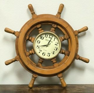 Estate Captain Morgan Wood Ships Wheel Nautical Wall Clock Cool 13