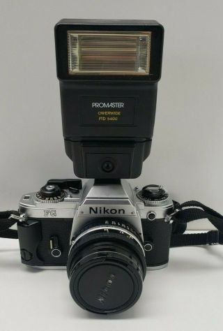 Nikon Fg Vintage 35 Slr Camera With Nikkor 50mm Lens Parts
