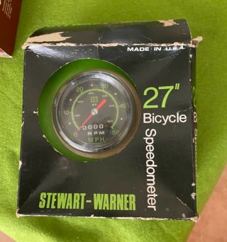 Vintage Stewart - Warner 27 " Bicycle 50 Mph Speedometer - - Appears Complete