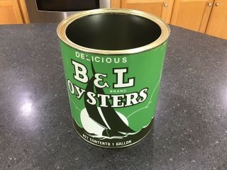 Vintage B & L Oyster Can,  One Gallon,  Bivalve Oyster Packing Co.