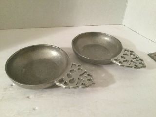 Vintage Wilton Columbia Pa Pewter Rwp - 2 Small Trays Trinket,  Candy,  Nuts Euc