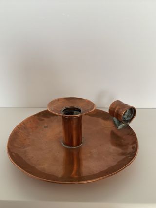 Vintage Copper Craft Chamberstick Candle Holder Arts & Crafts Salcombe Devon