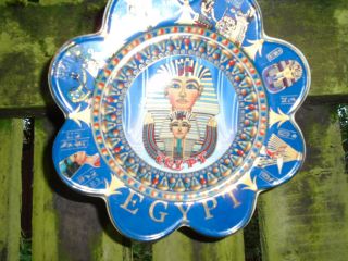 Wall Plate Depicting Egyptian Scene Colourful Size 20 X 19 Cm