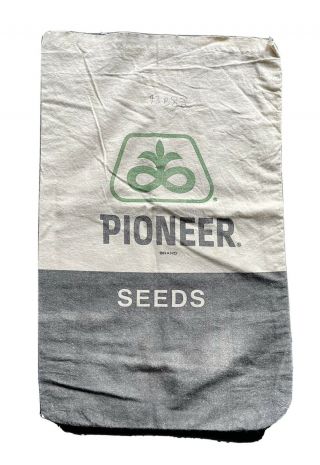Vintage Old Pioneer Hybrid Seed Corn Cloth Sack Bag Des Moines Ia Iowa Farm Adv