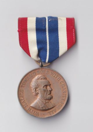 Army Civil War Medal,  Not Named Or Numbered,  First Ribbon Variant
