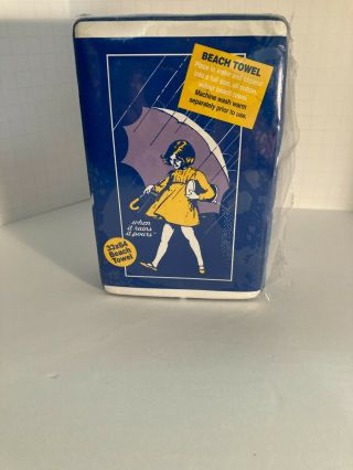 Vintage Morton Salt Girl " When It Rains It Pours " Beach Bath Towel