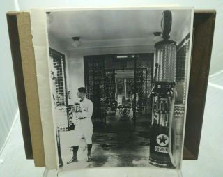 Vintage 1928 Texaco Oil / Gas Station Visible Pump Real Photo Advertising Sign