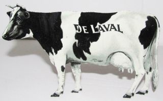 Vintage De Laval Cream Separators & Milker Tin Countertop Cow Advertising Sign