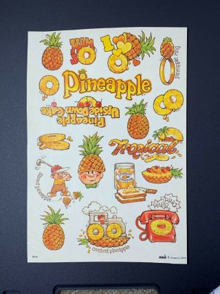 S1049 80s Scratch & Sniff Vintage Mark 1 Celebrity Pineapple Sheet