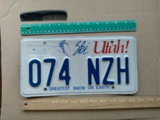 License Plate,  Utah,  2006 Hologram,  Ski Gr8est Snow On Earth,  Passenger,  074 Nzh