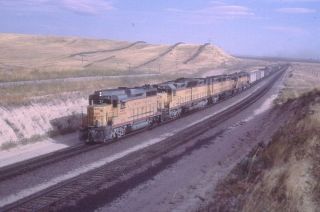 Railroad Slide - Union Pacific 829 Emd Gp30 Locomotive 1967 Speer Wy Freight Up
