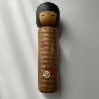 Kokeshi Japanese Wooden Doll Kawaii Vintage 29cm 11.  5in Signed