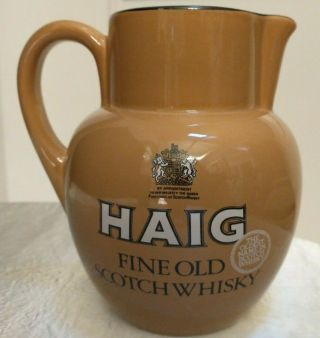 Vintage Haig Fine Old Scotch Whisky Pitcher Tawny Brown 6 " Tall