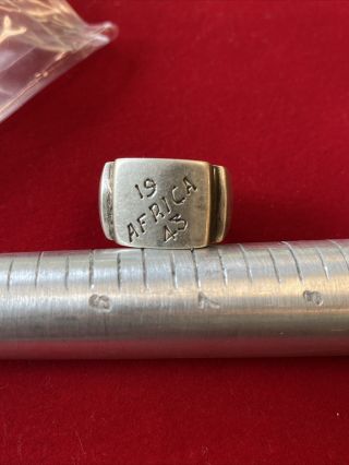 Vintage Wwii 1943 Africa Silver? Handmade Ring Trench Art