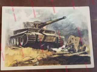 Der Tiger - Panzer Erich Gutjahr Ww2 German Rare Colored Postcard Artist Ahlers