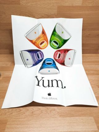 Vintage 1999 Apple Computer Poster Imac " Yum " 31×24