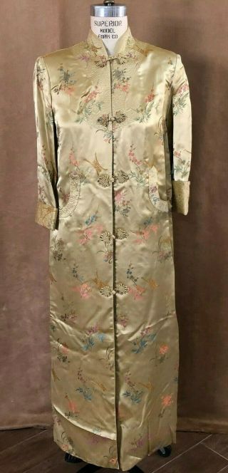 34 Vintage Peony Brand Shanghai China Qipao Dress Embroidered Mandarin M Asian