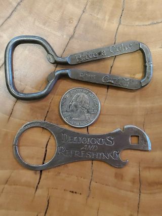 2 Vintage Coca Cola Bottle Openers,  Have A Coke,  Delicious & Refreshing