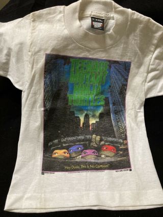 Teenage Mutant Ninja Turtles T Shirt Vintage 90s 1990 Made In Usa Youth 6 - 8