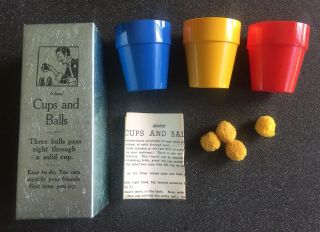 Vintage Magic Trick Adams’ Cups & Balls With Box & Instructions 1950’s