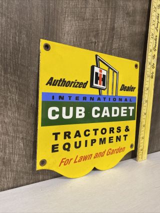 IH Cub Cadet Porcelain Metal Sign Tractor Farm International Equipment Gas Oil 2