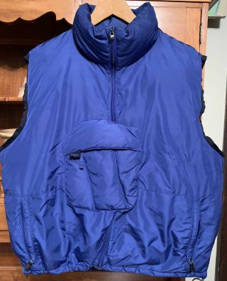 Ralph Lauren Polo Sport Blue Puffer Down Front Pocket Vest Vintage Sz Xl