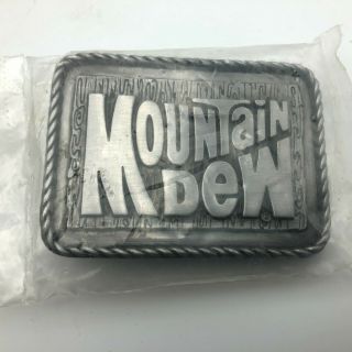 Rare Nos Vintage Mountain Dew Belt Buckle Bag Soda Advertising Htf U1