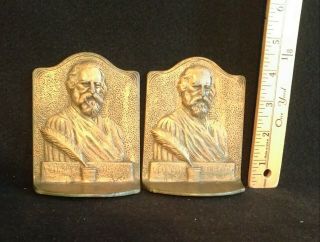 Incredible Henry Wadsworth Longfellow Antique B&h Bradley Hubbard Made Bookends
