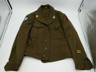 Wwii Ww2 Us Army Od Green Wool Ike Field Jacket Size 36s Apr 1945 Herman Oritsky