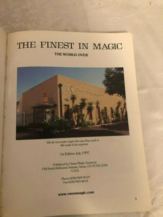 Owens Magic Supreme 1st Edition 1997 Magic Supplies Book 3